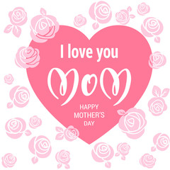 Pink Mothers Day holiday card