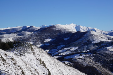 Alpine snow scene.
