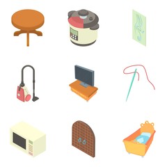 Workaday icons set, cartoon style