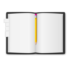 realistic notebook, exercise book , vector illustration