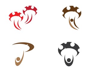 healthy mushroom logo vector