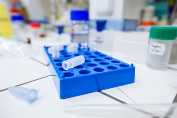 Chemistry lab (shallow DOF; color toned image)