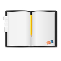 realistic notebook, exercise book , vector illustration