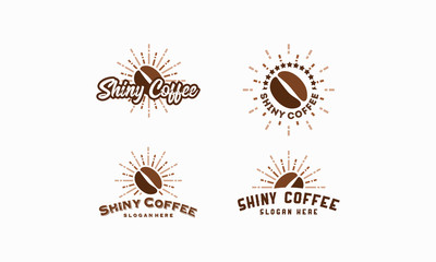 Fototapeta na wymiar Set of Shine Coffee logo designs concept vector, Bright coffee logo template