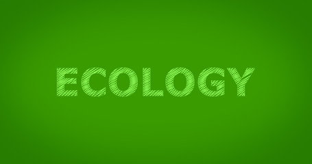 ECOLOGY - Scribble text on green background

