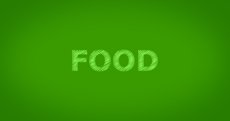 FOOD - Scribble text on green background
