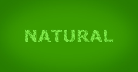 NATURAL - Scribble text on green background
