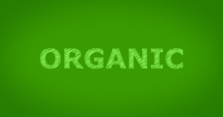 ORGANIC - Scribble text on green background

