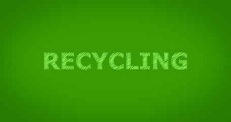 Scribble text on green background - RECYCLING
