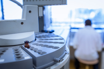 Chemistry lab (shallow DOF; color toned image)
