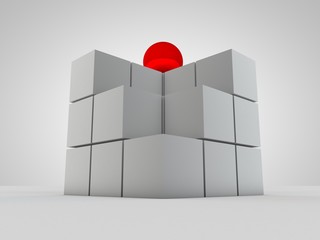 Leader or standing out from the crowd concept