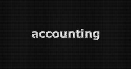 Accounting word on black background