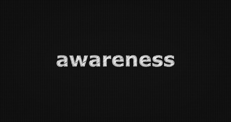 Awareness word on black background