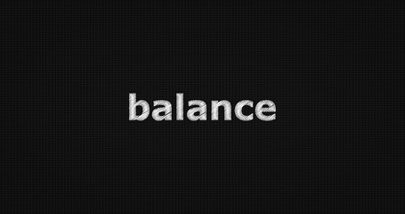 Balance word on black background