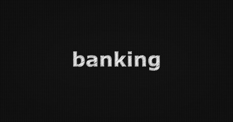 Banking word on black background
