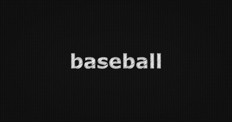Baseball word on black background