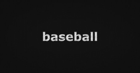 Baseball word on black background