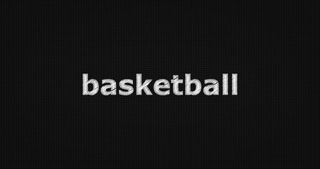 Basketball word on black background