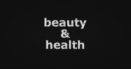 Fototapeta na wymiar Beauty & health word on black background