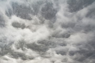 Overcast texture with clouds. Copy space.A lot of clouds in dramatic filter.