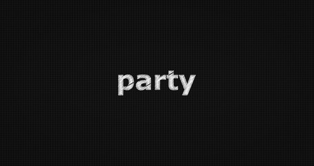 Party word on grey background.