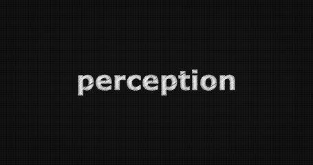 Perception word on grey background.