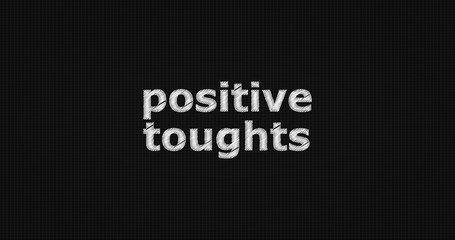 Obraz premium Positive toughts word on grey background.