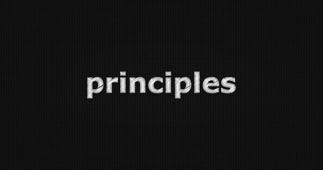 Principles word on grey background.
