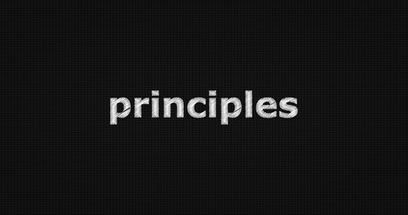 Principles word on grey background.