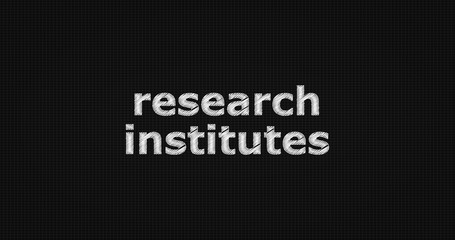 Research institutes word on grey background.