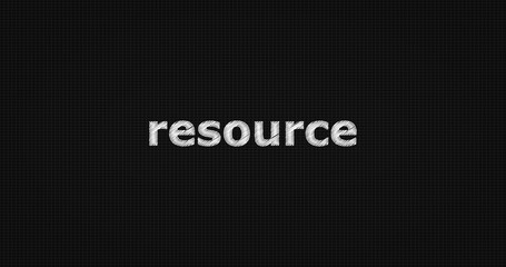 Resource word on grey background.