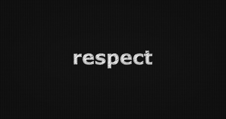 Respect word on grey background.
