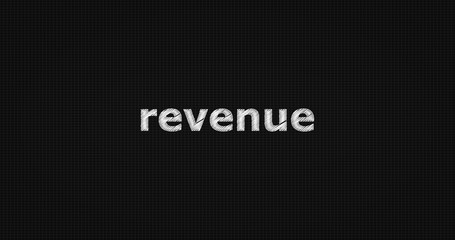 Revenue word on grey background.