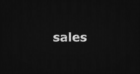 Sales word on grey background.