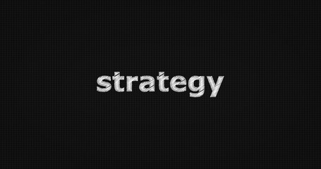 Strategy word on grey background.