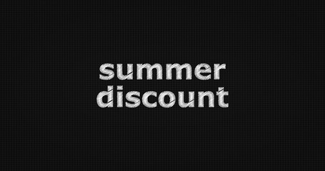 Obraz premium Summer discount word on grey background.