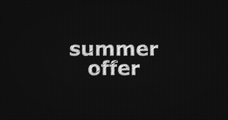 Summer offer word on grey background.