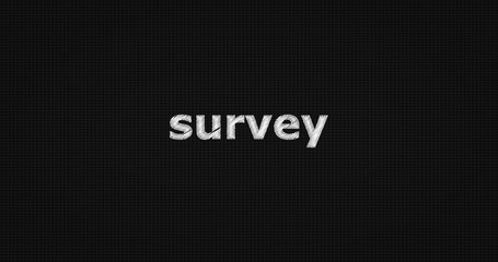 Survey word on grey background.