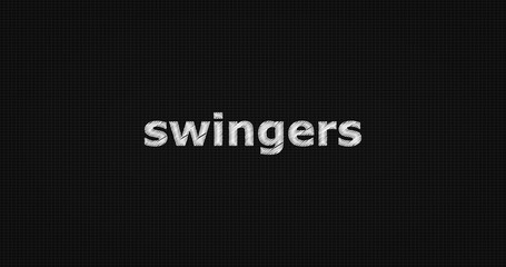 Swingers word on grey background.