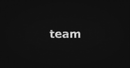 Team word on grey background.