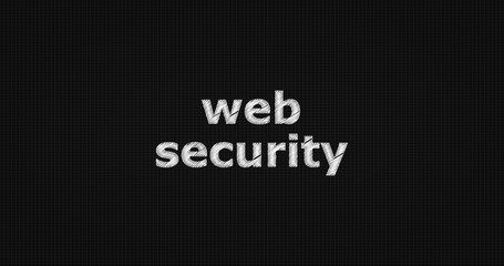 Web security word on grey background.
