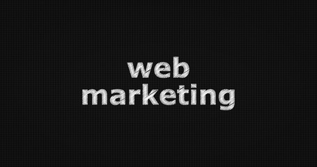 Web marketing word on grey background.