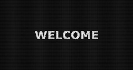 Welcome word on grey background.