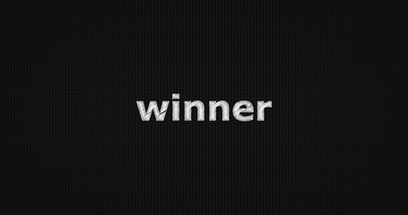 Winner word on grey background. 3D render.