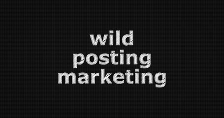Wild posting marketing word on grey background. 3D render.