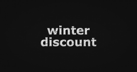 Winter discount word on grey background. 3D render.