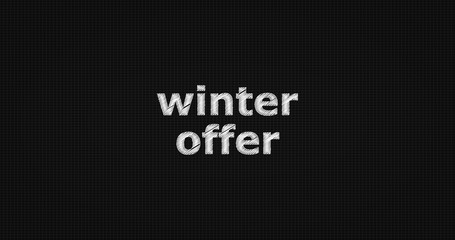 Winter offer word on grey background. 3D render.