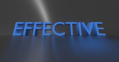 Effective word on grey background. 3D render.