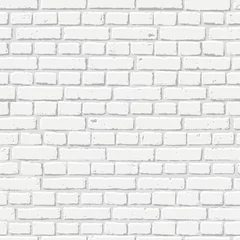 Wall murals Bricks Vector white brick wall seamless texture. Abstract architecture and loft interior, background
