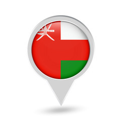 Oman Flag Round Pin Icon